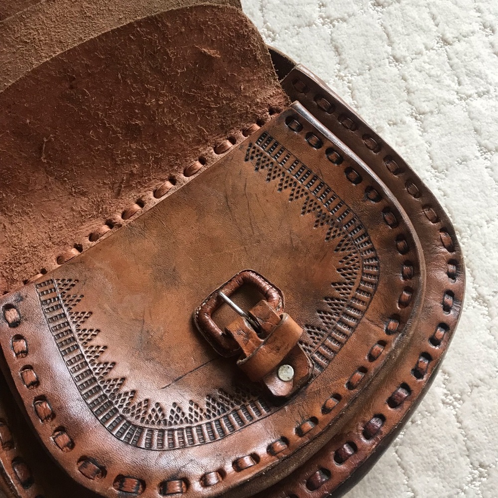 Vintage Boho Brown Leather Mini Bag - Picture 4 of 4